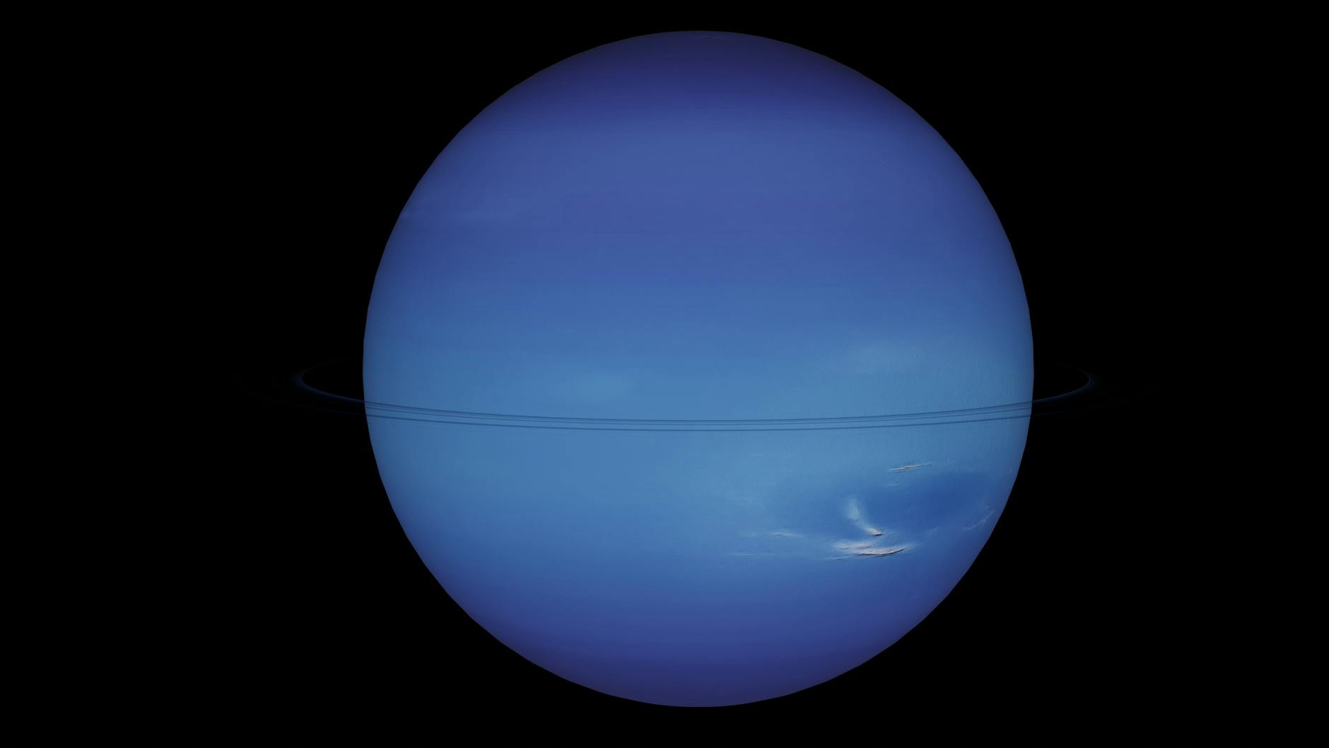 neptune on a black background